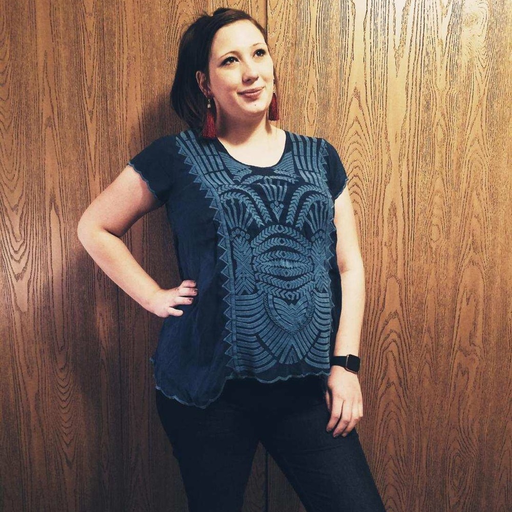 Johnny was embroidered blouse